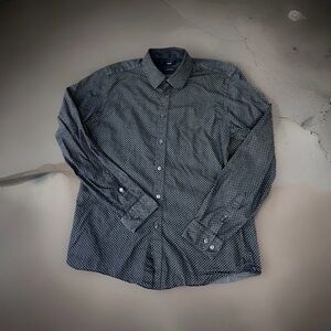 BOSS Hugo Boss Size Large Shirt Printed Regular Fit Finest Italian Fabric
